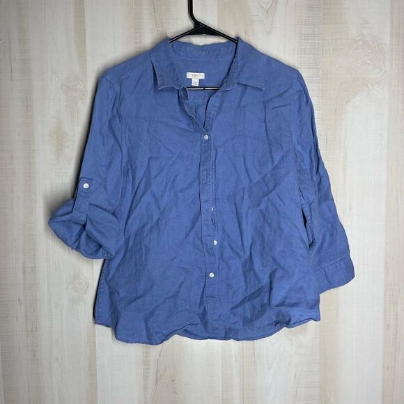 Talbots blue chambray denim‎ button front shirt top, size medium - Picture 13 of 13
